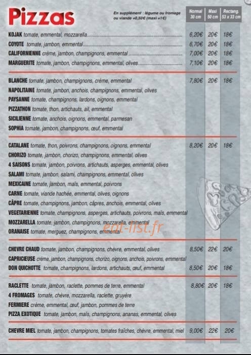 Maggic Pizza — carte page 2