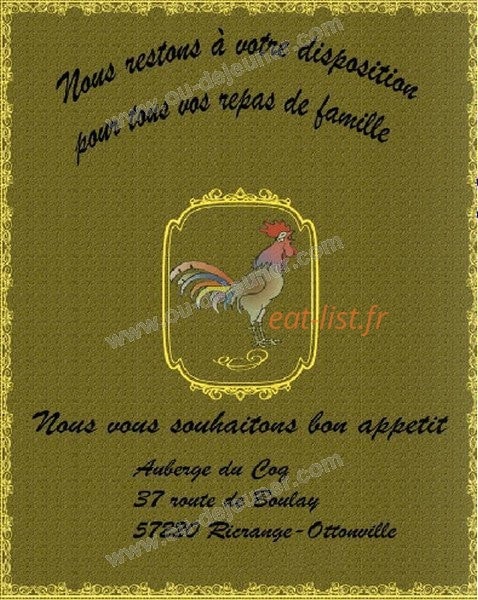 Auberge du Coq — carte page 8
