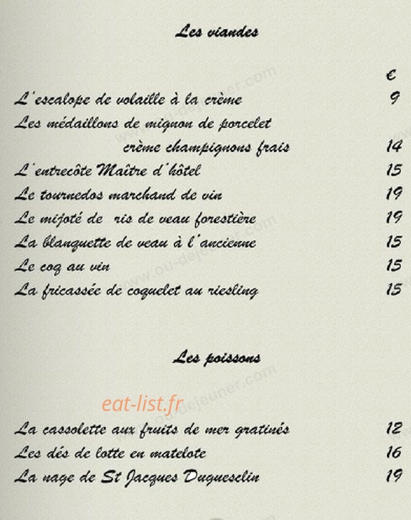 Auberge du Coq — carte page 3