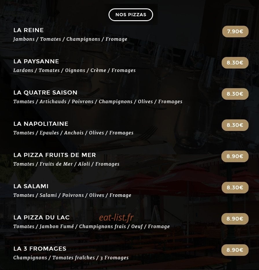 L'Auberge du Lac — carte page 3