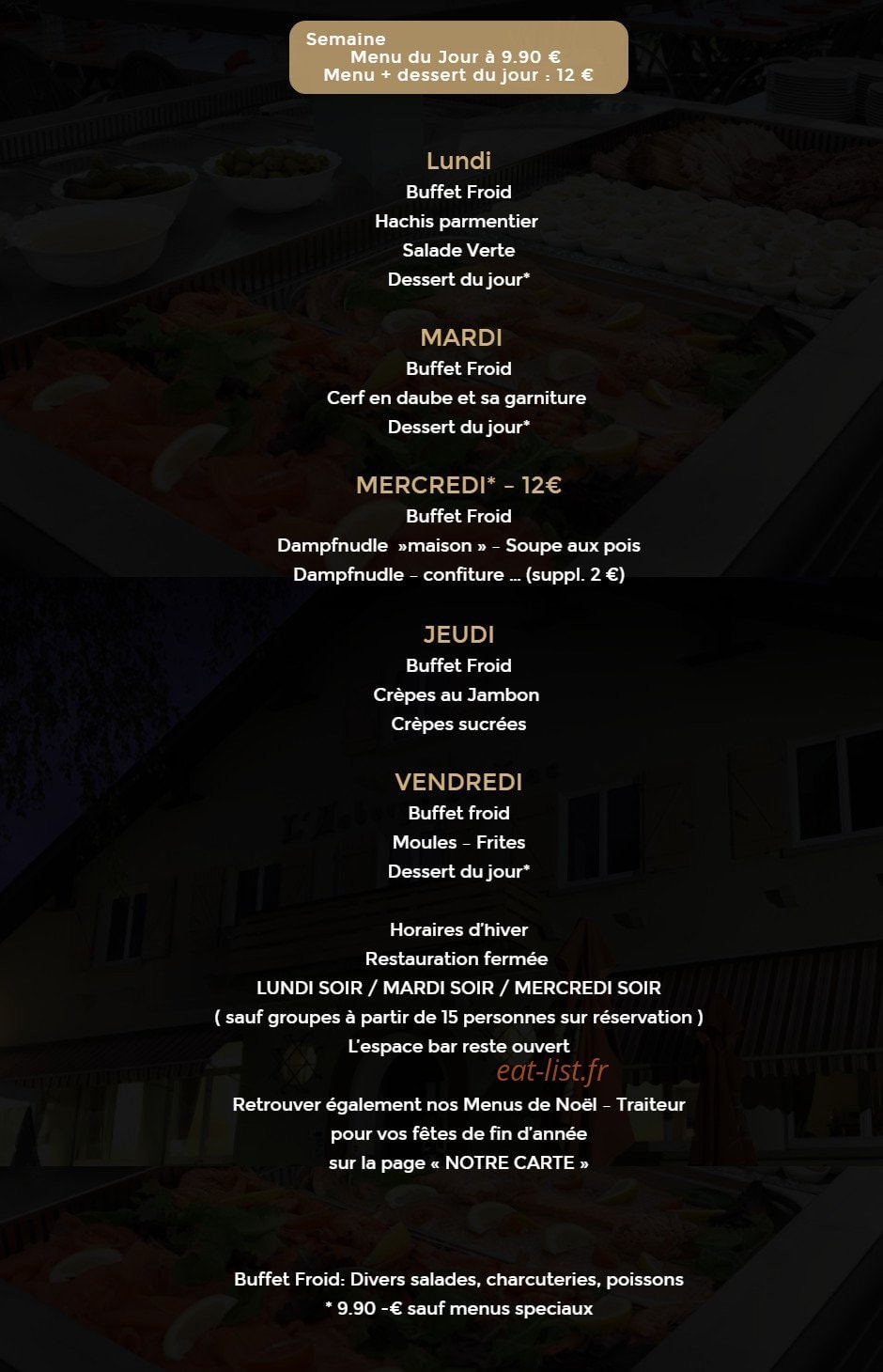 L'Auberge du Lac — carte page 5