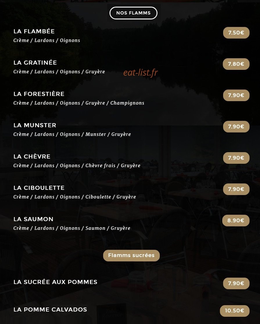 L'Auberge du Lac — carte page 4