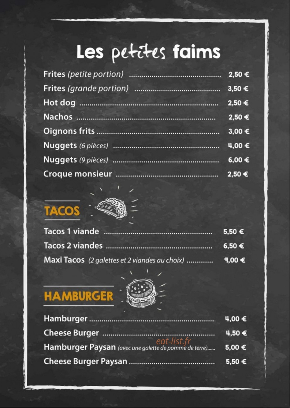 Snack chez Johanna — carte page 3