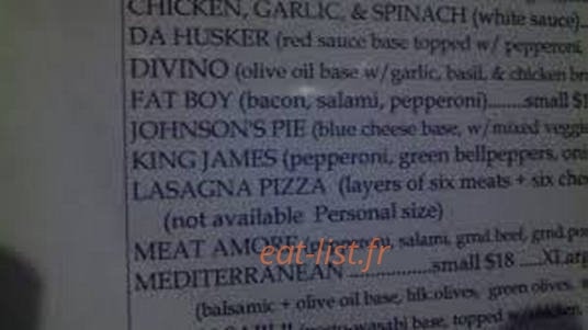 Stop Pizza — carte page 1