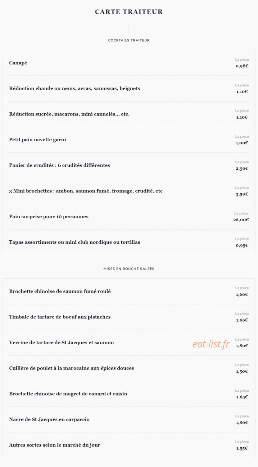 Le 58 restaurant — carte page 13