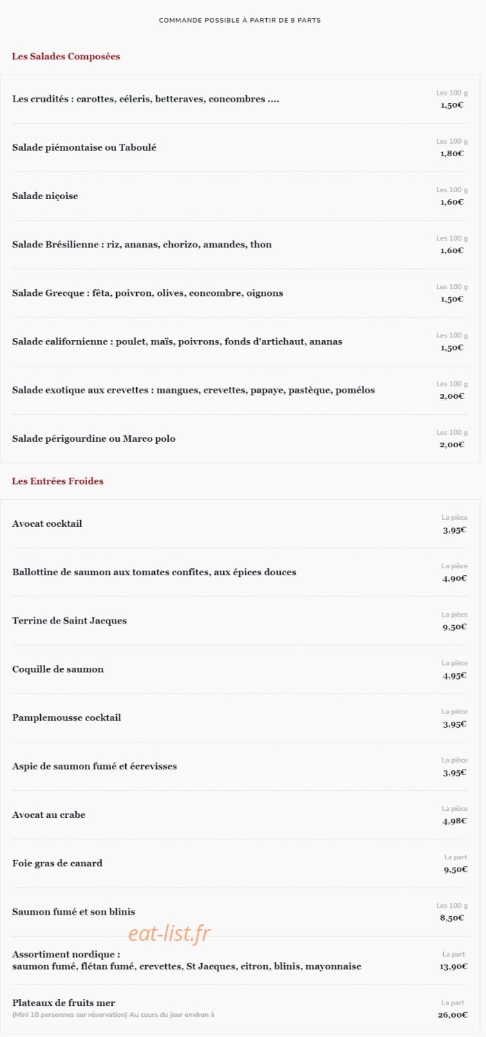Le 58 restaurant — carte page 18