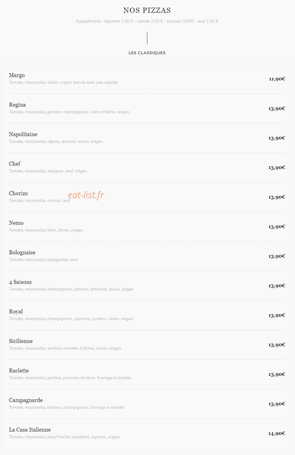 Le 58 restaurant — carte page 6
