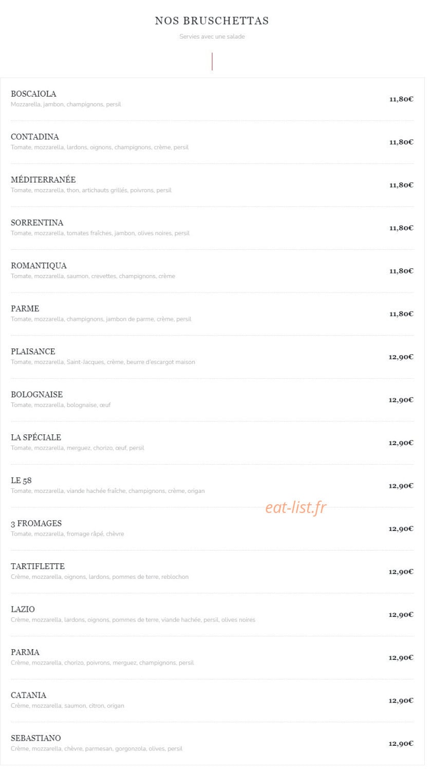 Le 58 restaurant — carte page 5