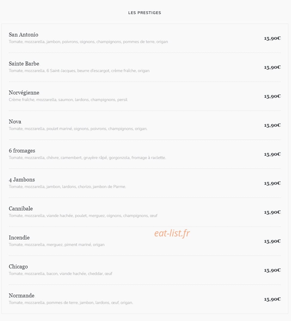 Le 58 restaurant — carte page 8