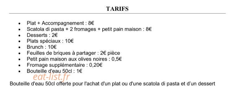 Due Saveurs — carte page 1