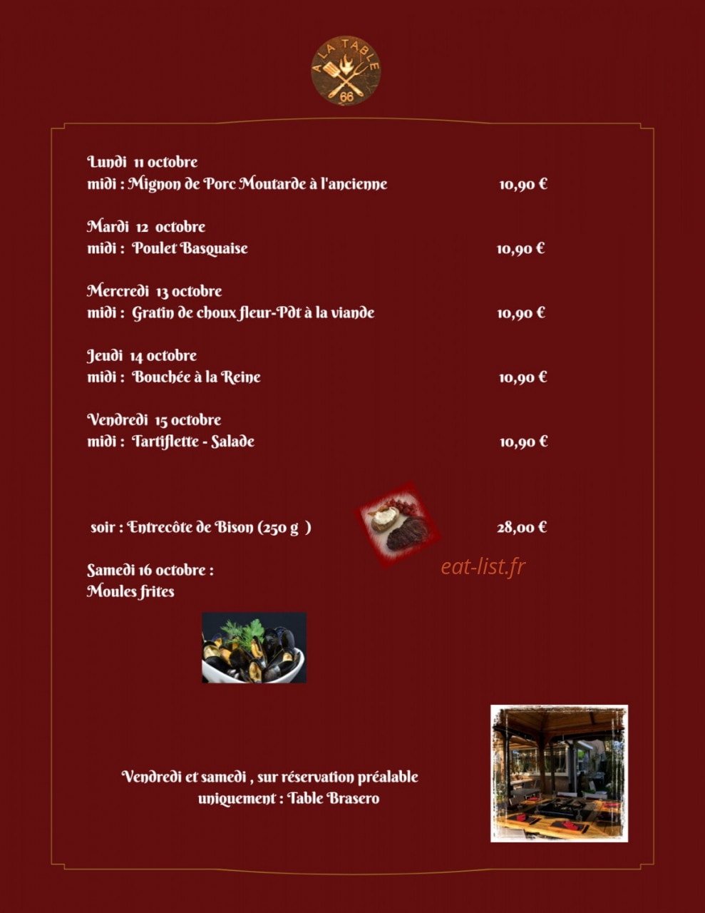 A la Table 66 — carte page 1