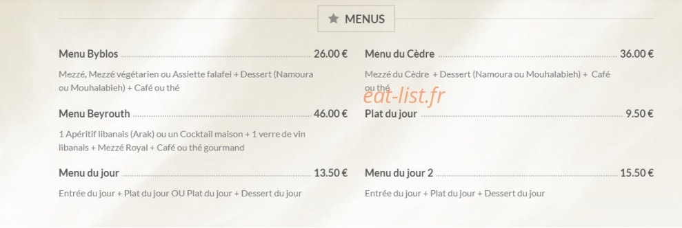 Le Cèdre — carte page 5