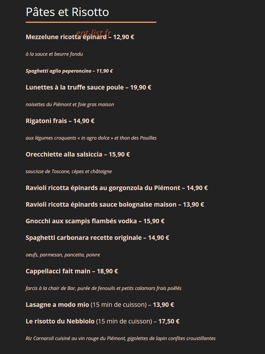 Ristorante Nebbiolo — carte page 4