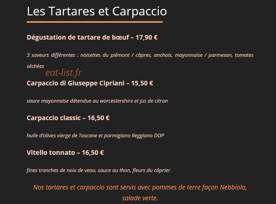 Ristorante Nebbiolo — carte page 3