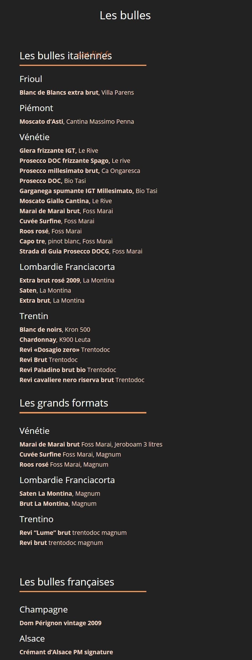Ristorante Nebbiolo — carte page 15