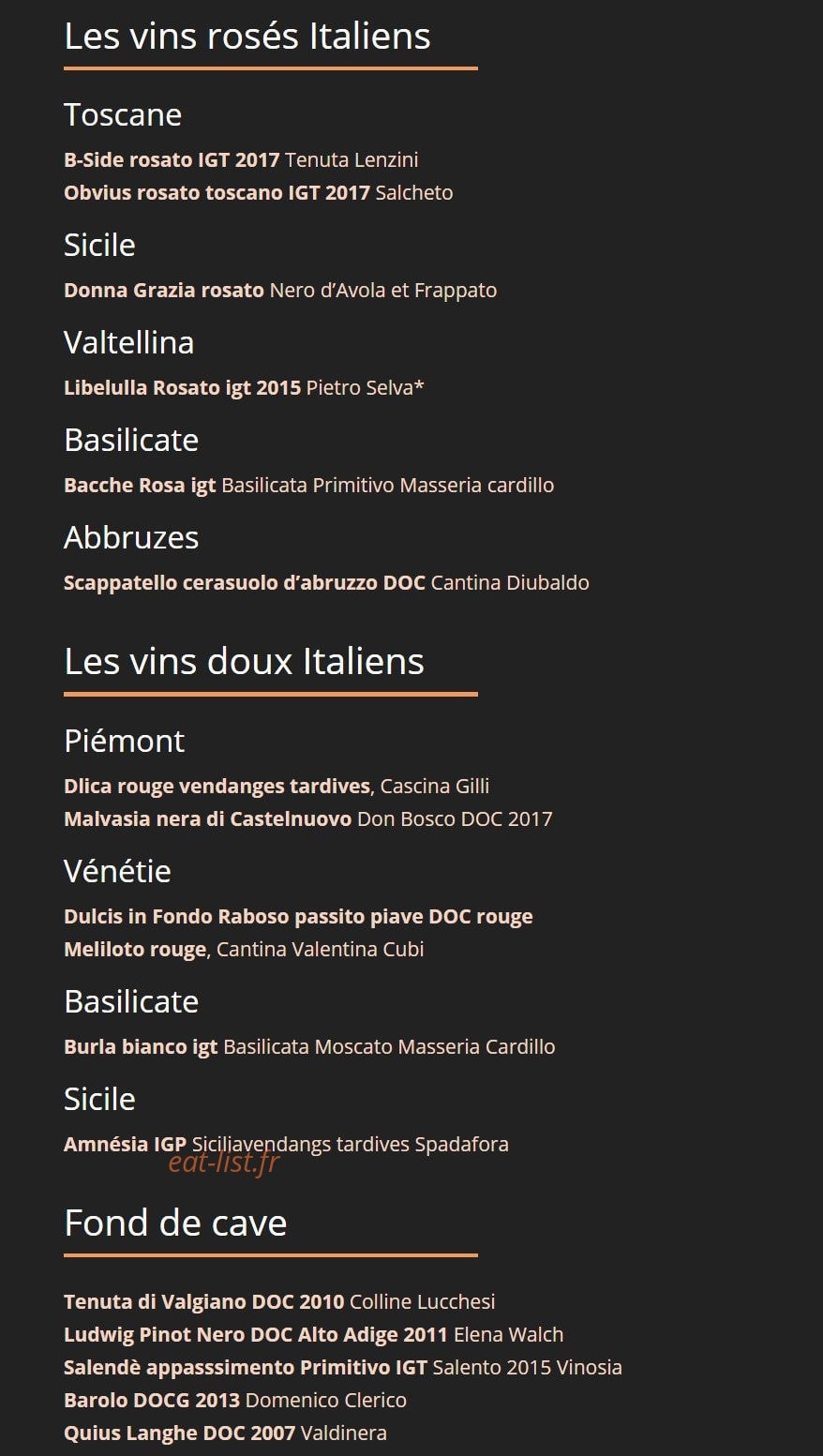 Ristorante Nebbiolo — carte page 13