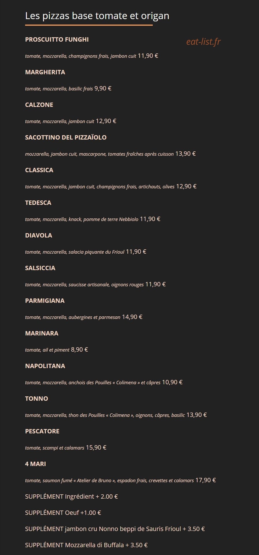 Ristorante Nebbiolo — carte page 7