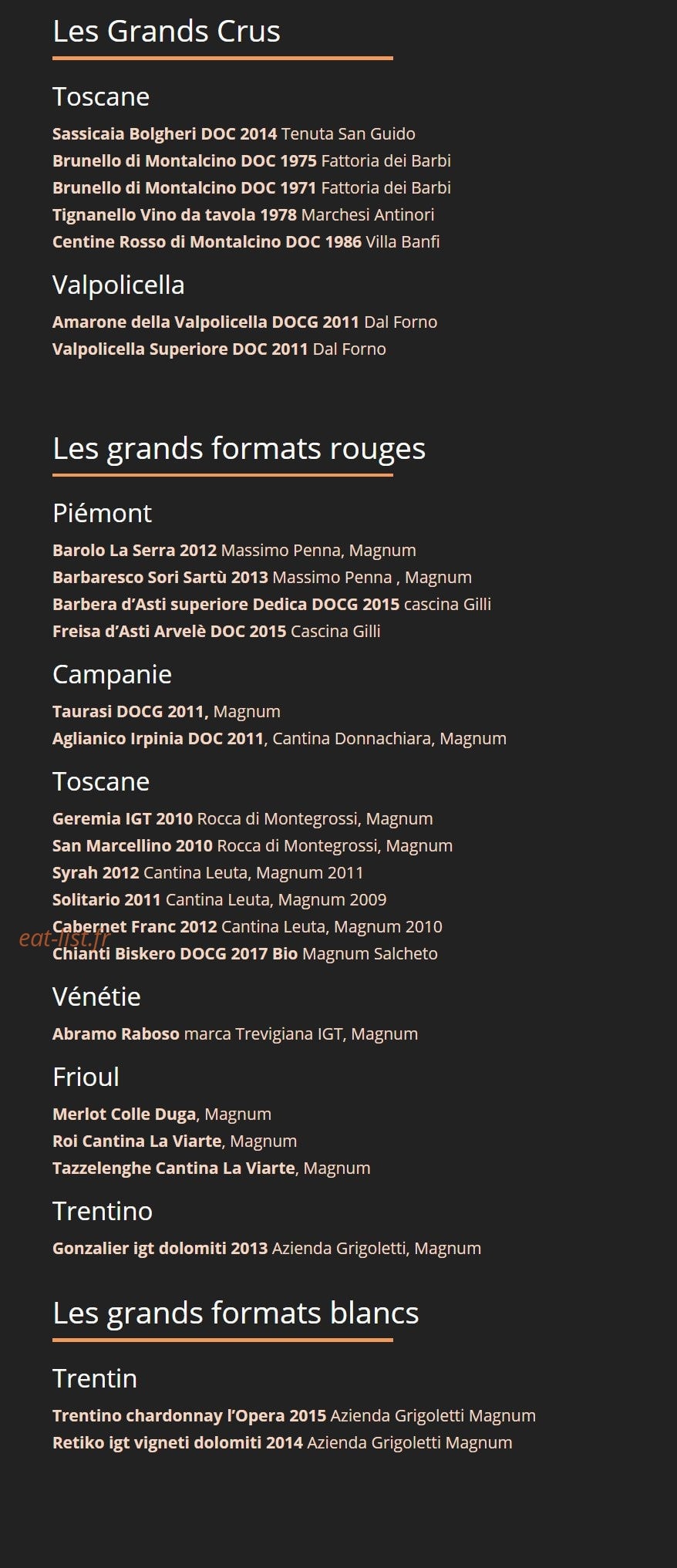 Ristorante Nebbiolo — carte page 14