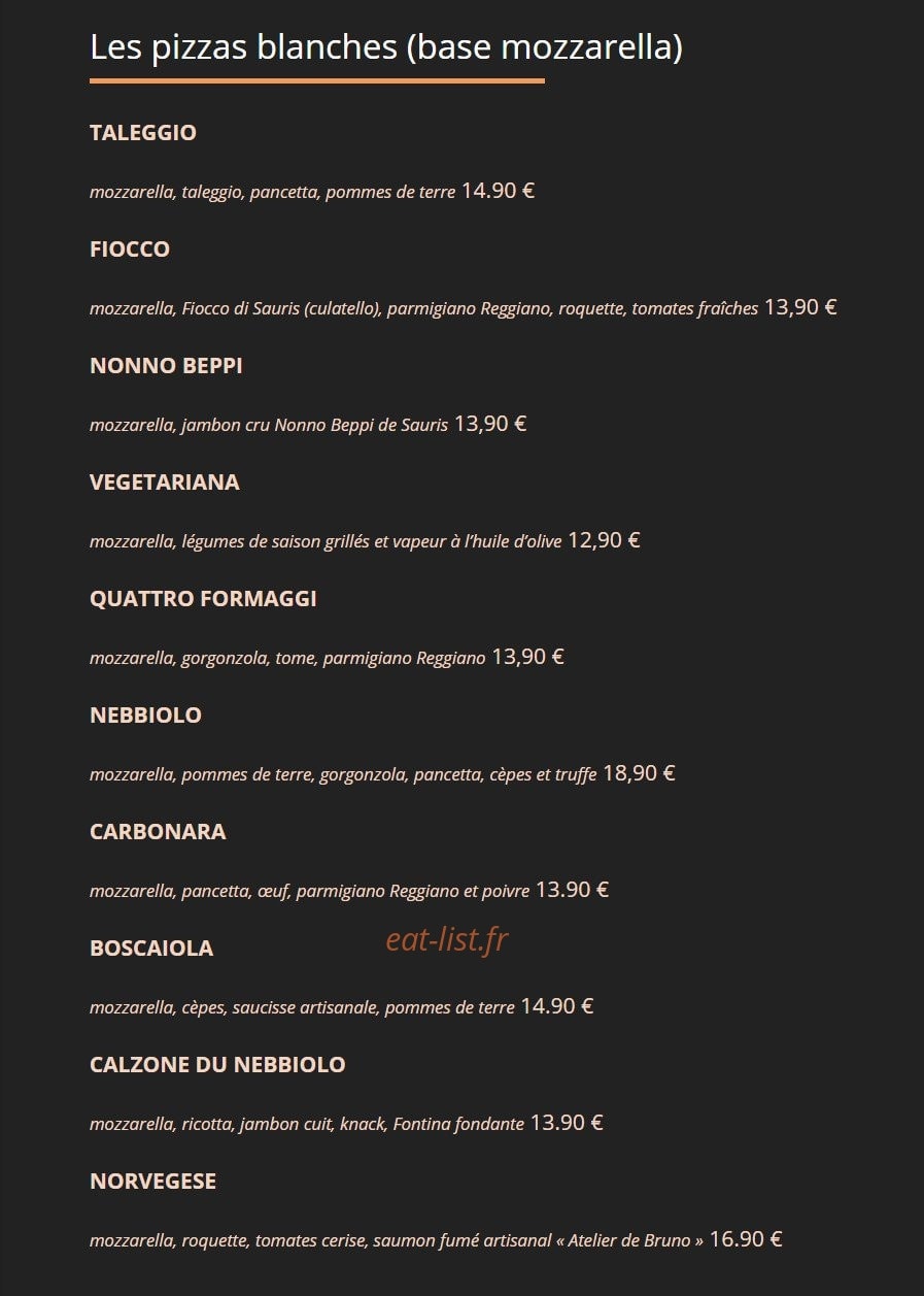 Ristorante Nebbiolo — carte page 8
