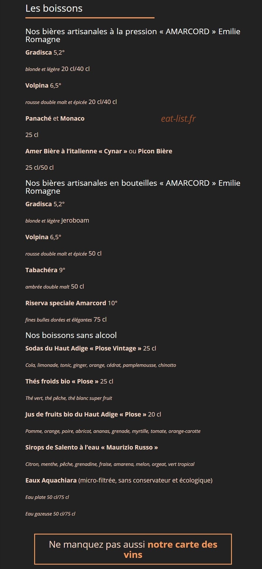 Ristorante Nebbiolo — carte page 6
