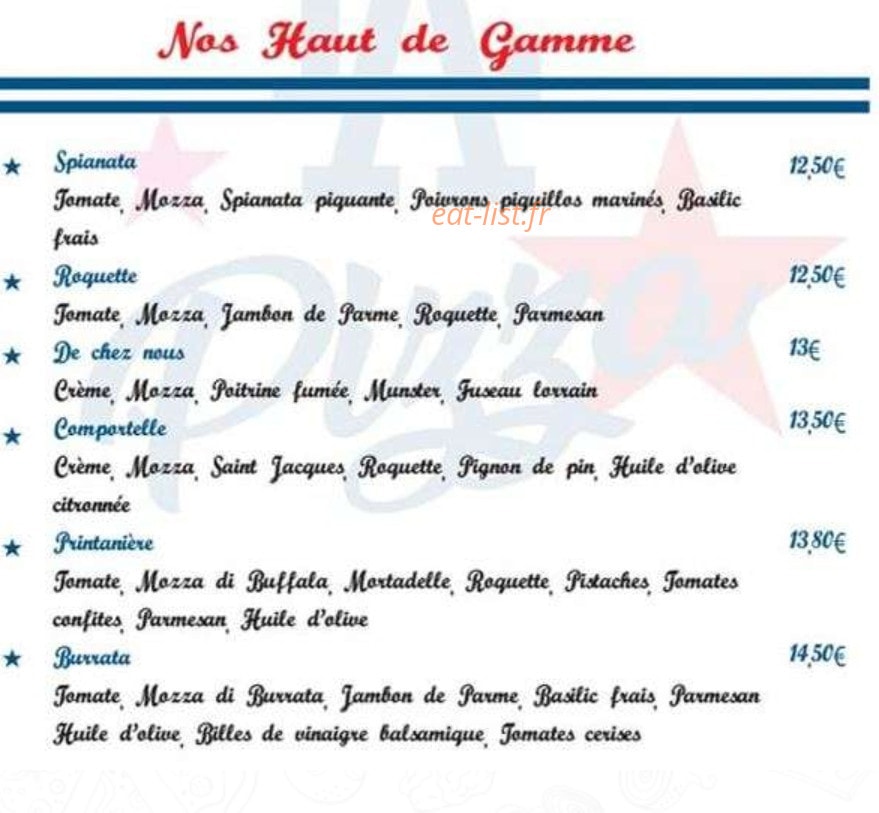 L.A.Pizza — carte page 4