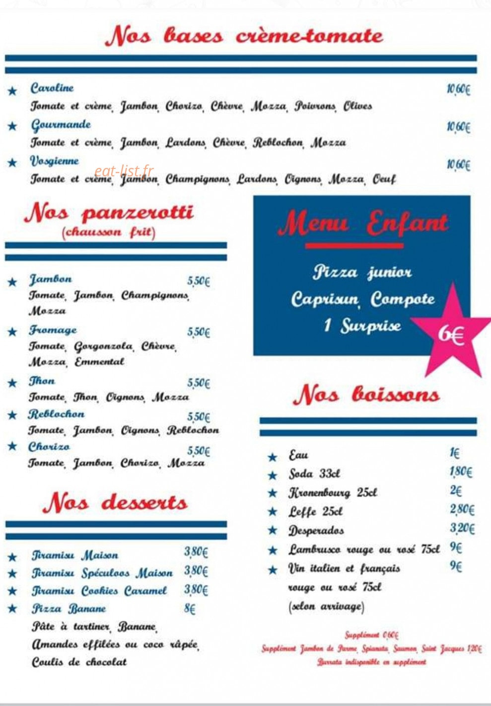 L.A.Pizza — carte page 3