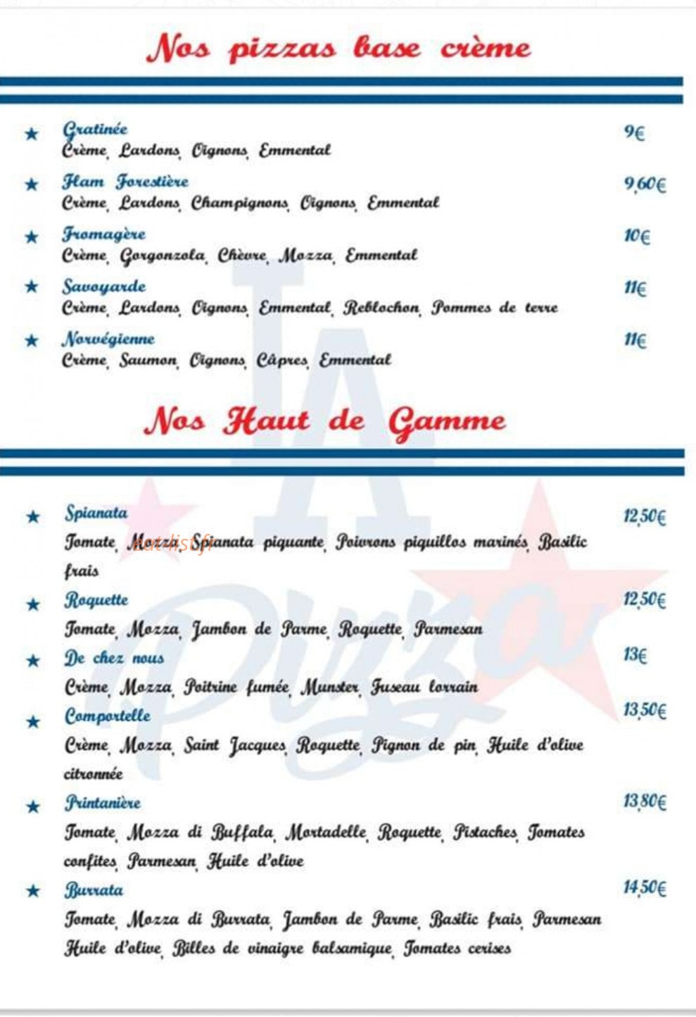 L.A.Pizza — carte page 2