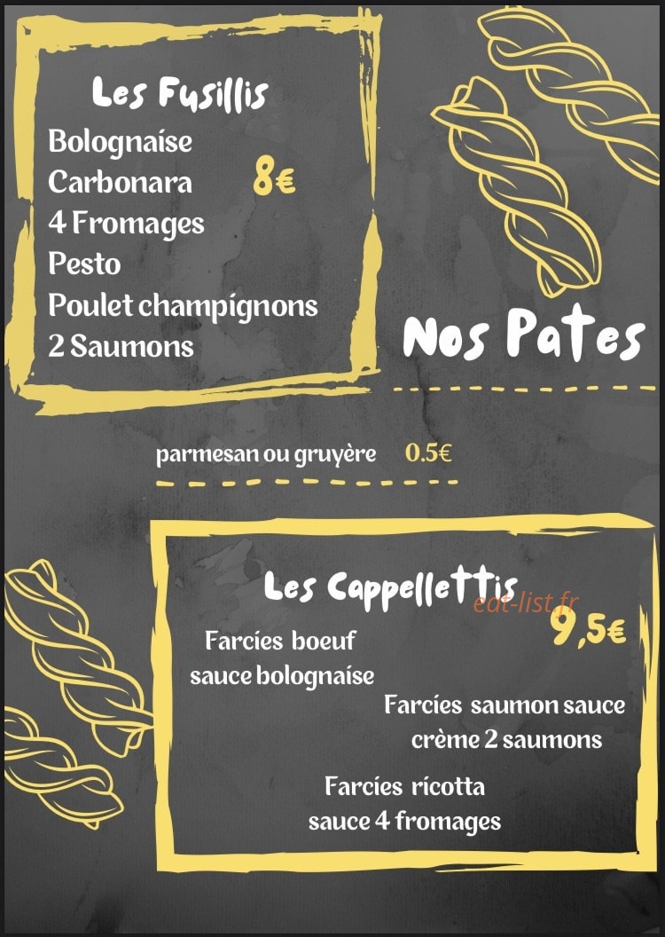L'instant gourmand — carte page 1