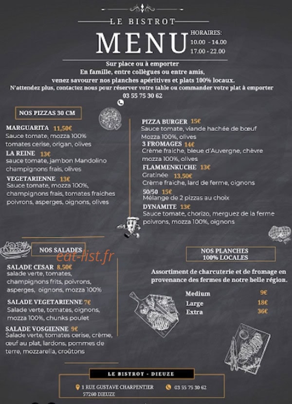Le Bistrot — carte page 1