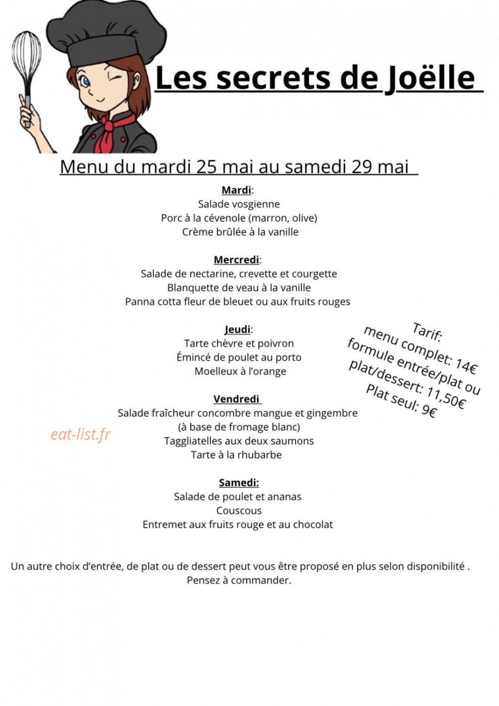 Les Secrets de Joëlle — carte page 1