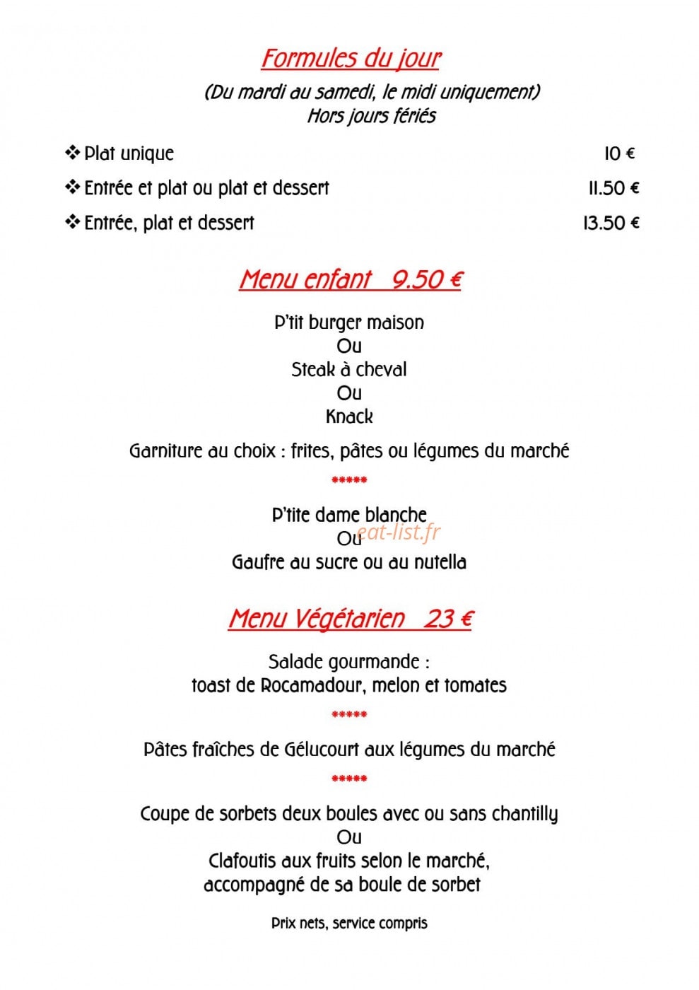 Auberge de Mulcey — carte page 5