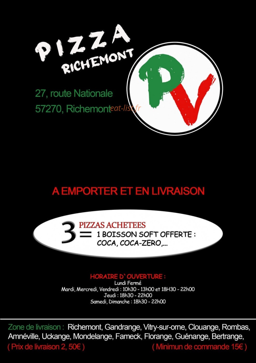 Pizza PV Richemont — carte page 1