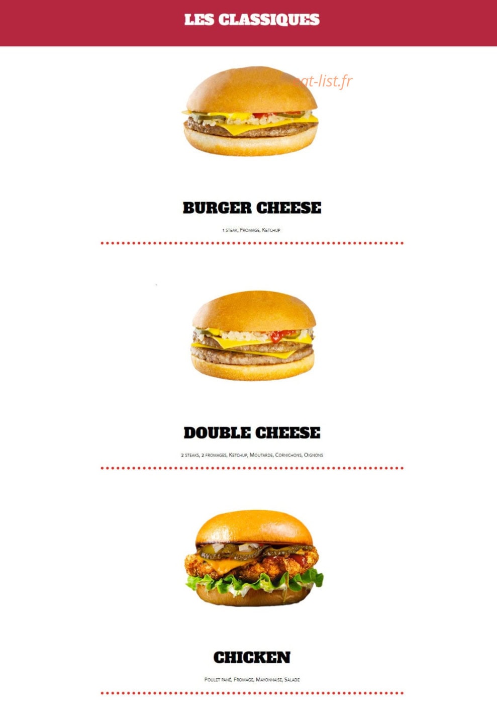 Factory Eat — carte page 3