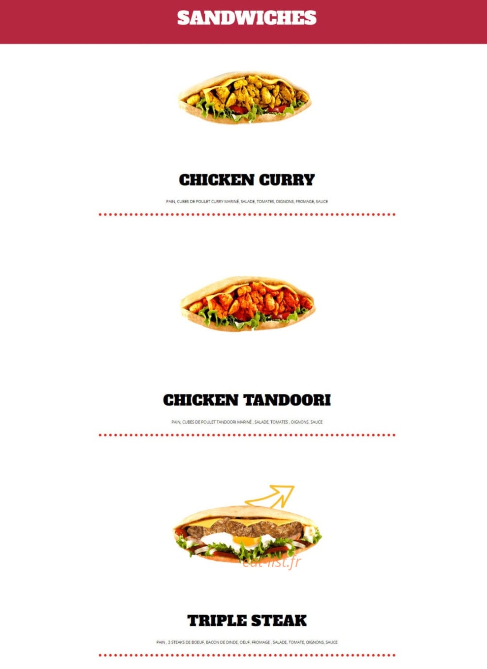 Factory Eat — carte page 5