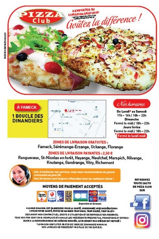 Pizza Club à Fameck - menu et photos