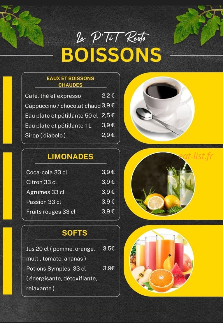 Le p'tit resto — carte page 3
