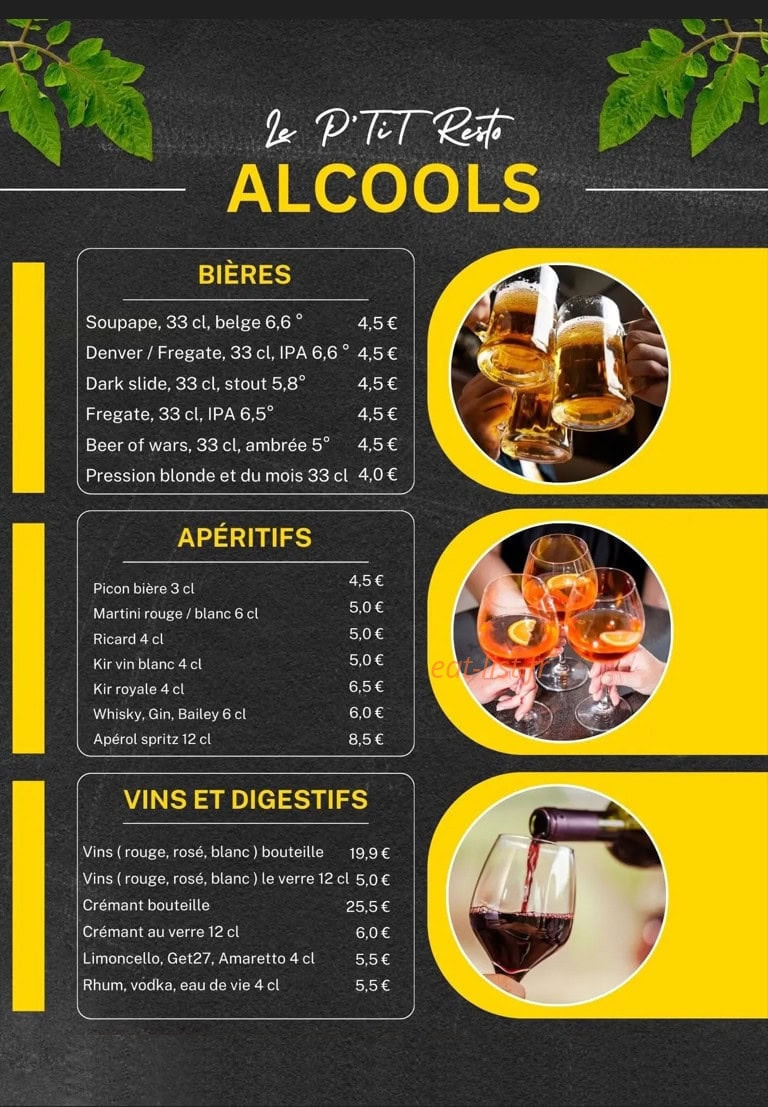 Le p'tit resto — carte page 5