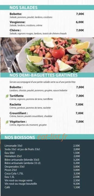 Chez Bobette — carte page 3