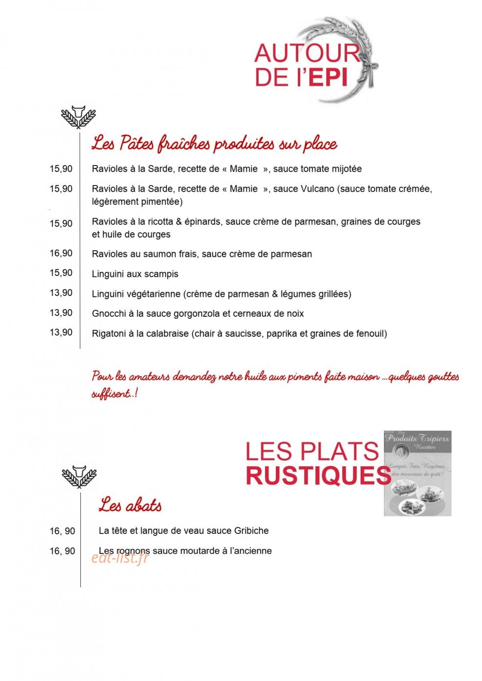Le Bœuf et l'Epi — carte page 7