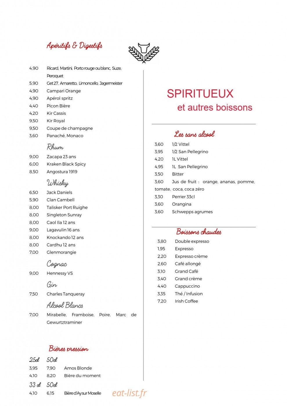 Le Bœuf et l'Epi — carte page 11