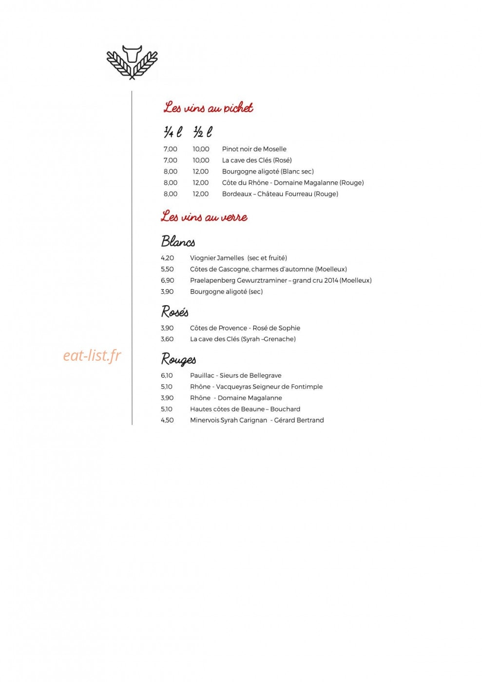 Le Bœuf et l'Epi — carte page 10