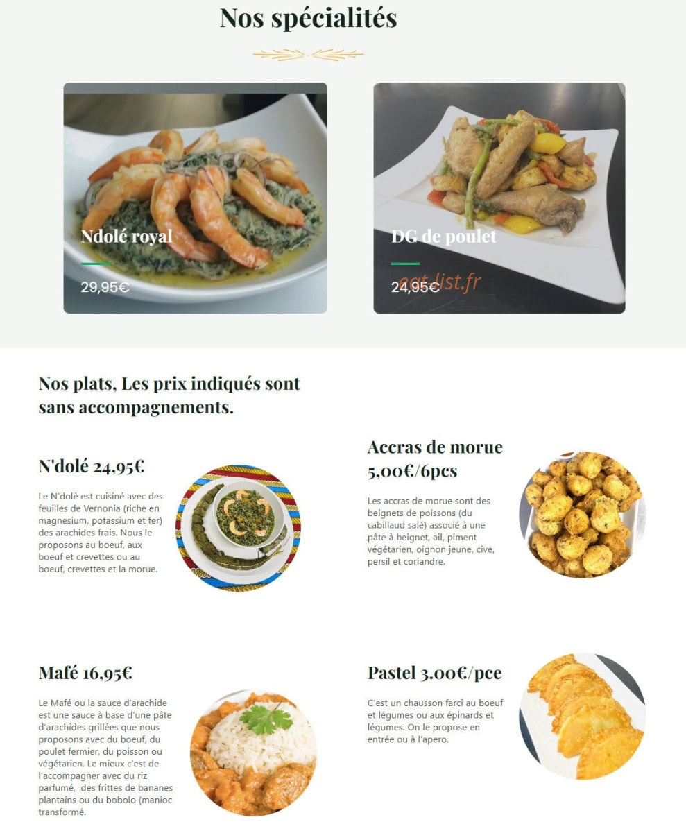 Le Goût du Village — carte page 1