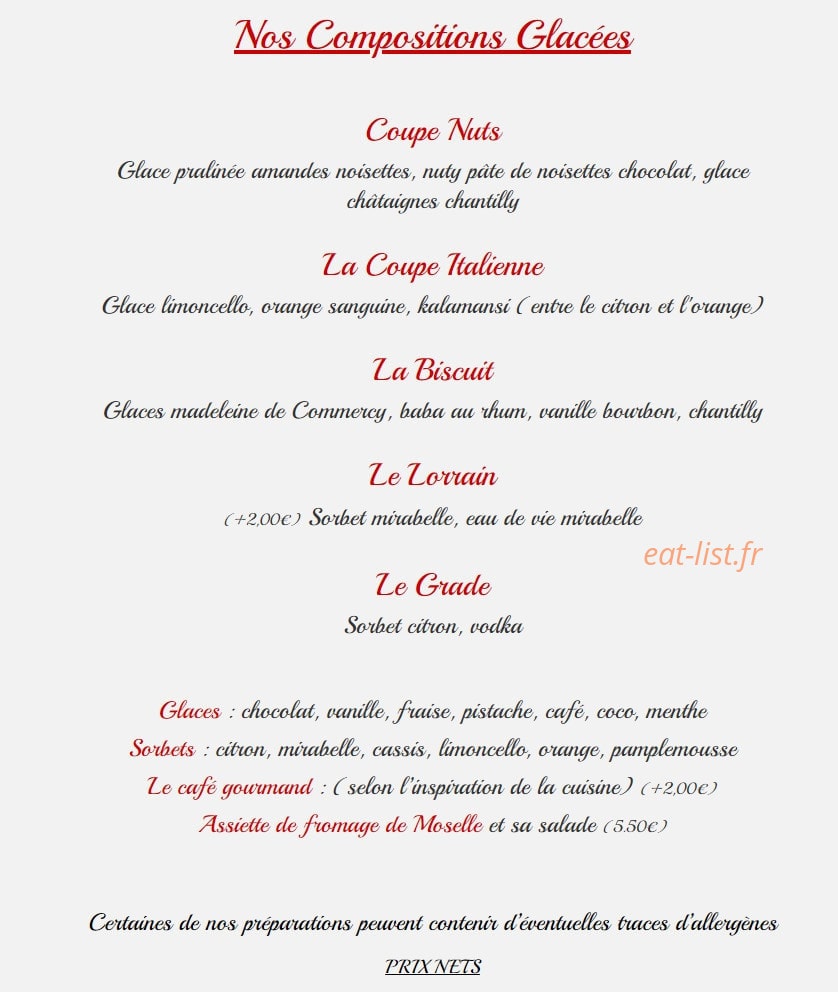 Le Resto de Babeth — carte page 7