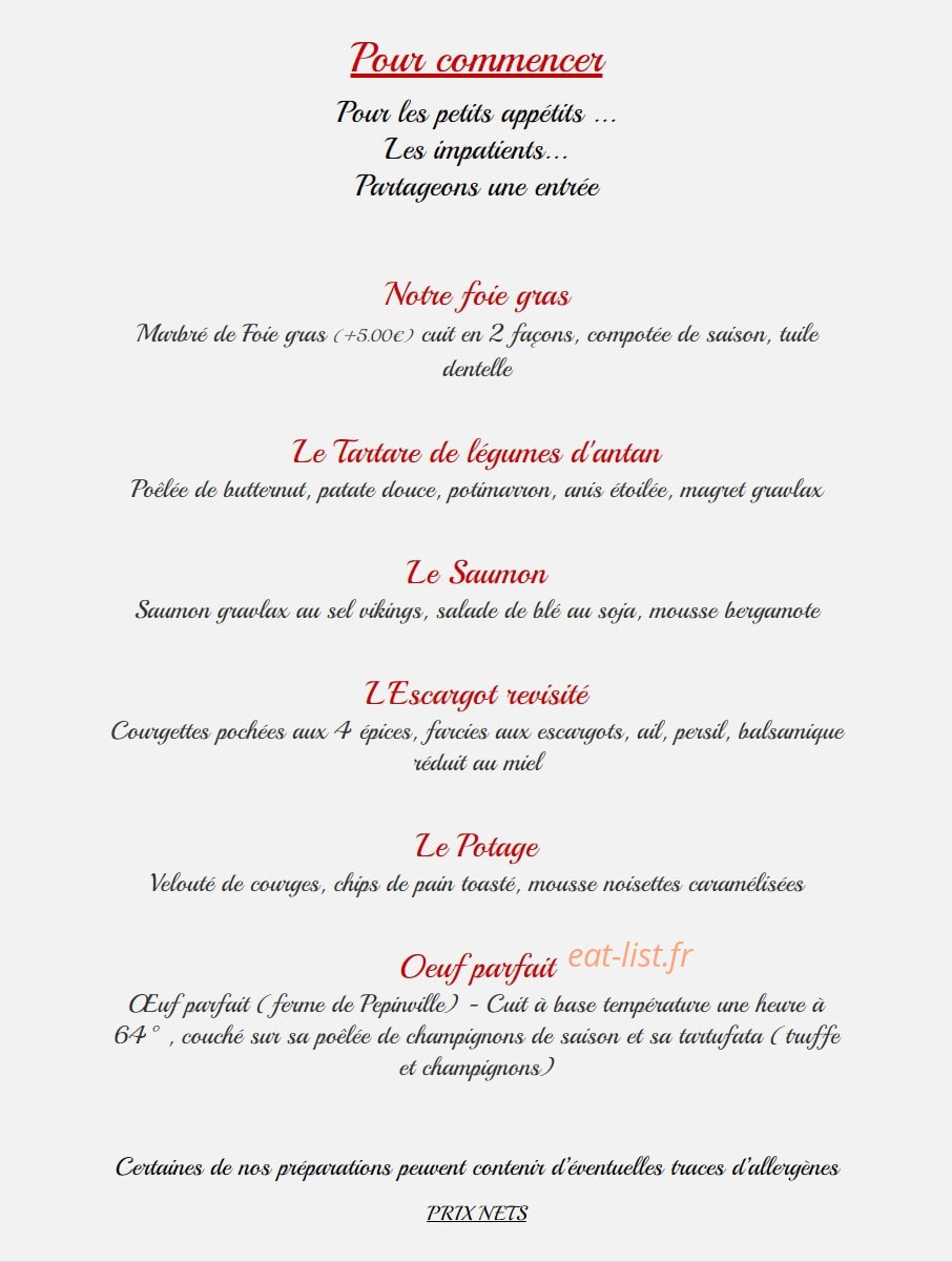 Le Resto de Babeth — carte page 2