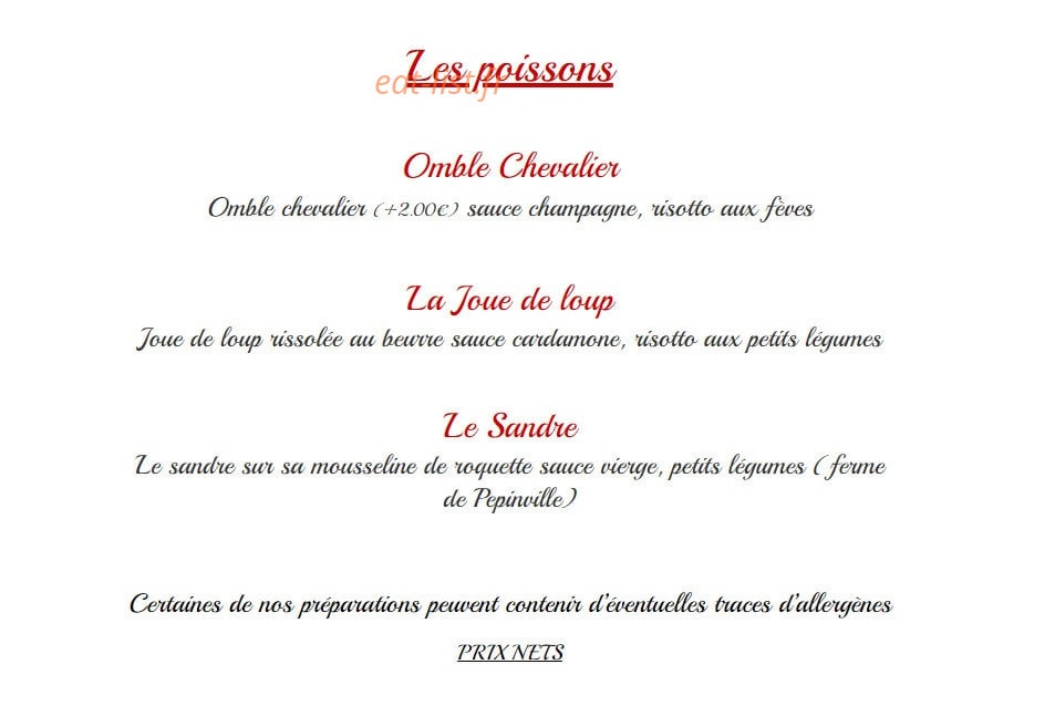 Le Resto de Babeth — carte page 4