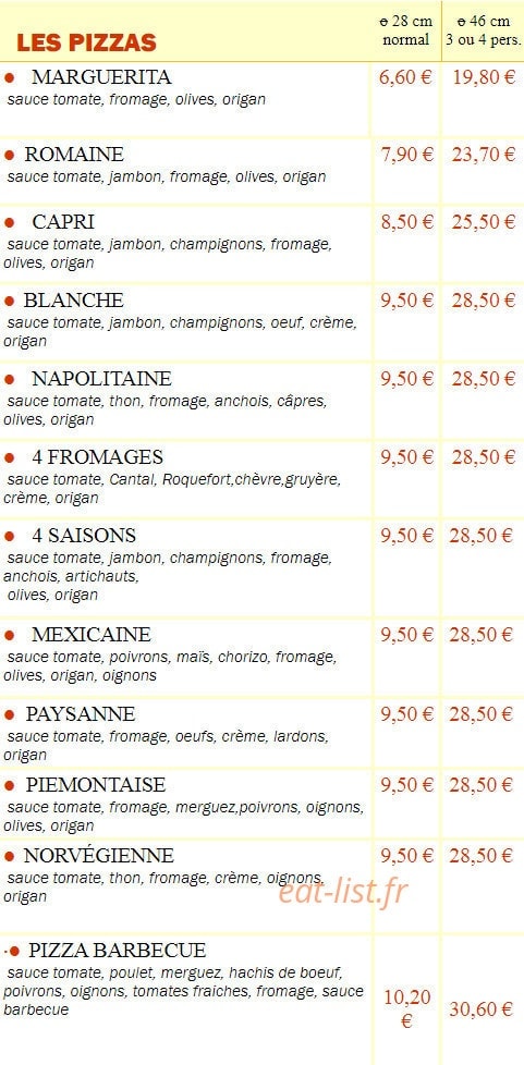 Pizz A Dom — carte page 2