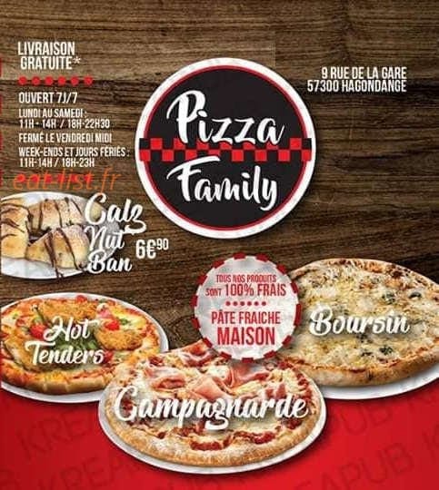 Pizza family — carte page 1
