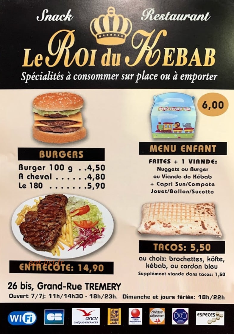 Roi Du Kebab — carte page 1