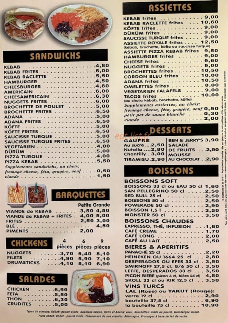 Roi Du Kebab — carte page 2