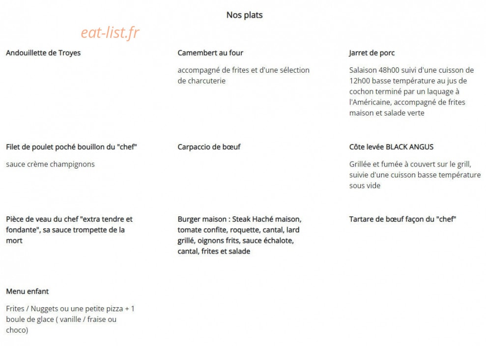 Le Poivre & Sel — carte page 2